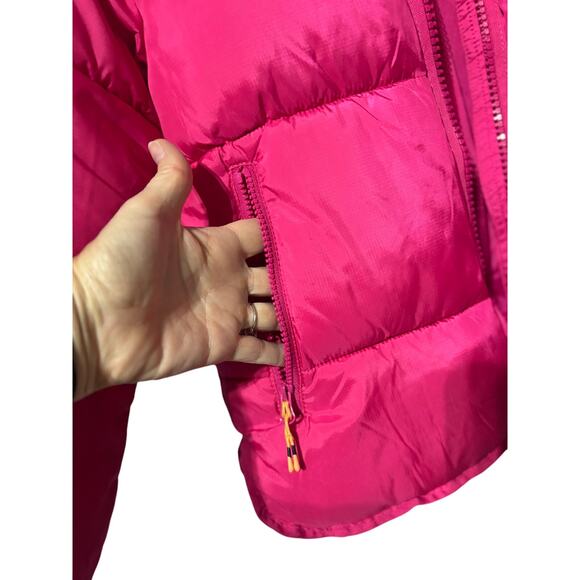 H &M hot pink short puffer jacket 8-9 pockets guc - Picture 2 of 8